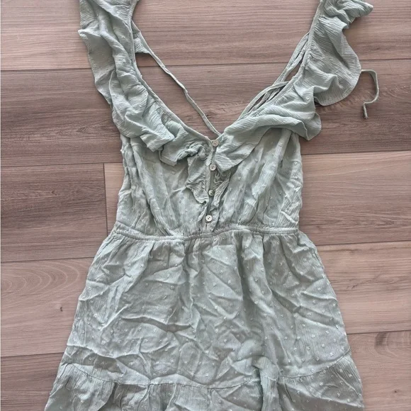 Mint Green Ruffled Dress - Picture 4 of 8
